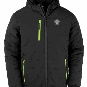 Genuine Recycled Padded Winter Jacket - Black x Lime