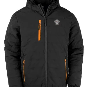 Genuine Recycled Padded Winter Jacket - Black x Orange